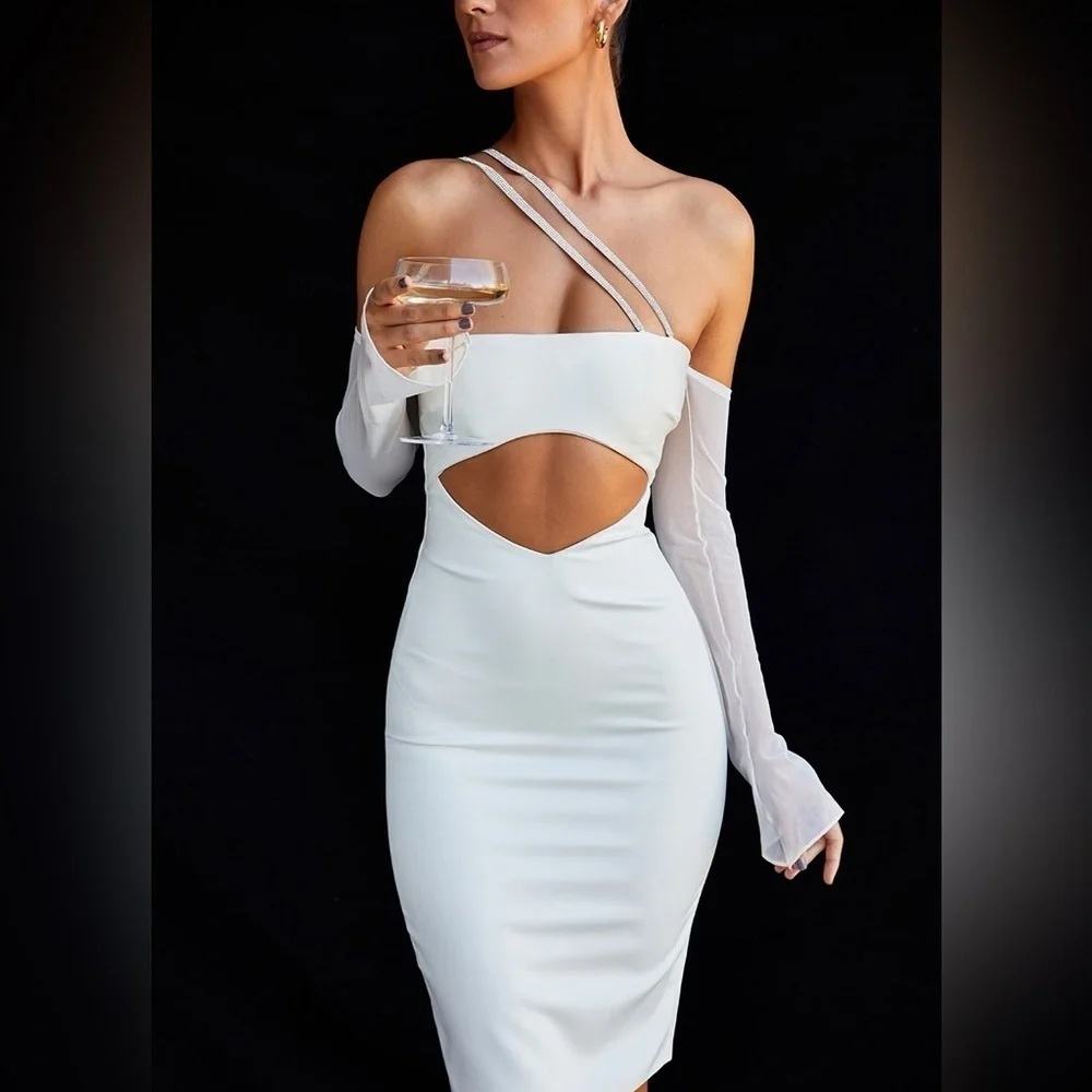 house of cb midi white dress 'Emmelina' White Cotton Corset Sundress